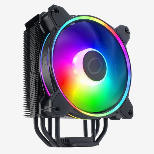 Cooler Master Hyper 212 Halo CPU Air Cooler - Finitura in Alluminio Nero Corvino, 4 Tubi Calore a Contatto Diretto Continuo con Alette, Rilevamento ARGB, MF120 Halo2, Staffe LGA1700 e AM5 Nero